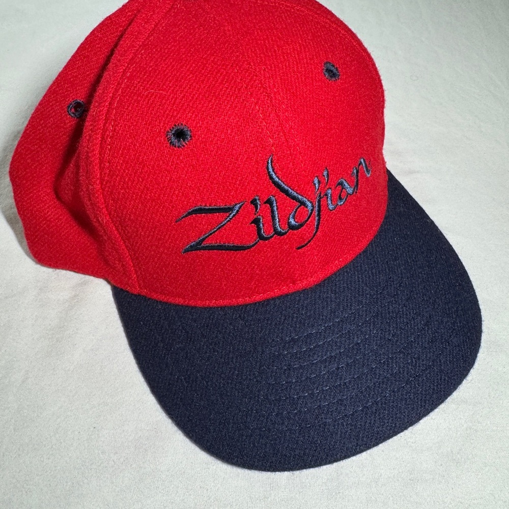 Vintage Zildjian Cymbals Red and Black Wool Hat Made in USA